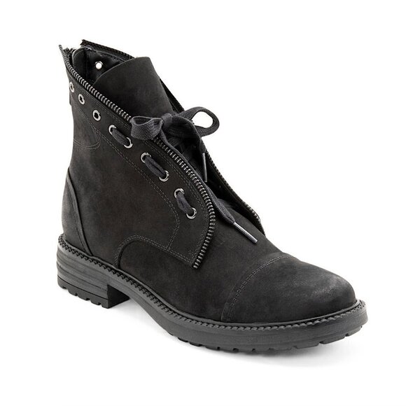 BLONDO Harper Black Waterproof Nubuck Leather Ankle Boots - Picture 1 of 11